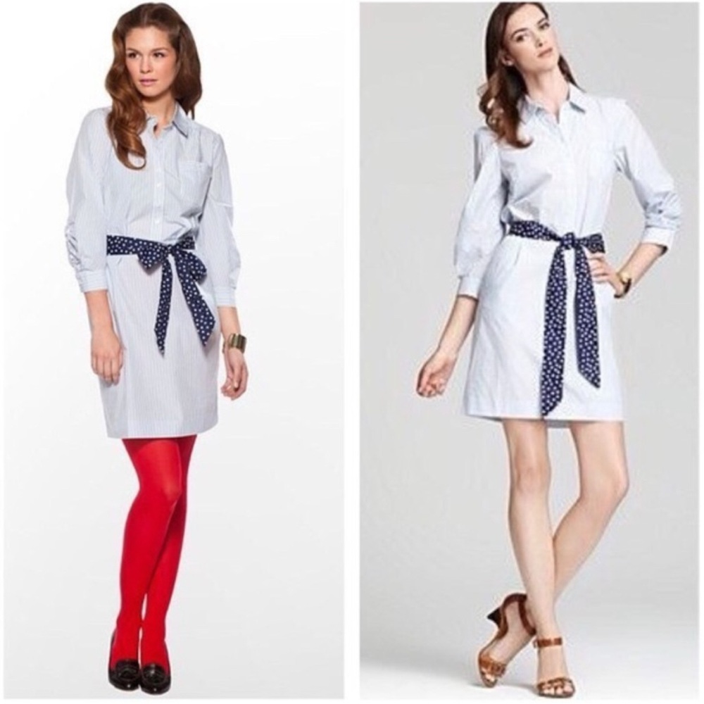 Lilly Pulitzer Christy White and Blue 3/4 Sleeve Shirt Dress